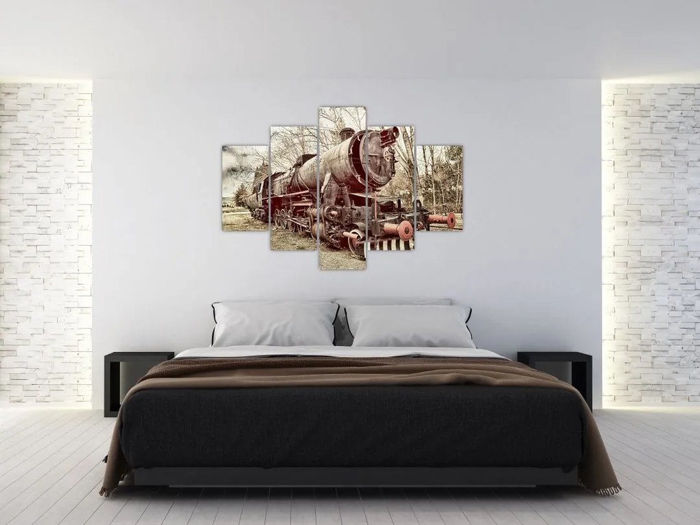 Tablou cu locomotivă istorică (150x105 cm)