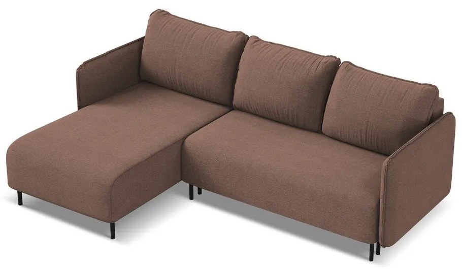 Colțar roz extensibil/cu spațiu de depozitare (cu colț pe partea stângă) Luana – Makamii