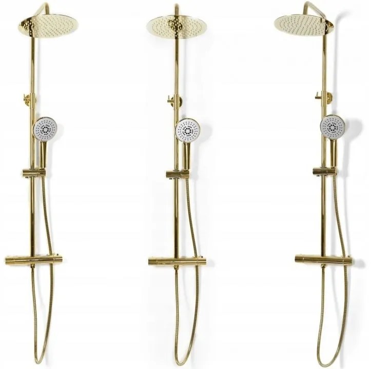 Baterie pentru dus Vincent gold reglabila - H 123,5 cm