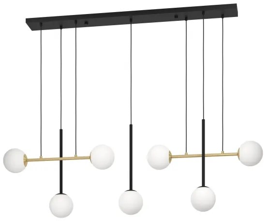 Lustră pe cablu Eglo 390178 PAZ 7xE14/40W/230V auriu/negru