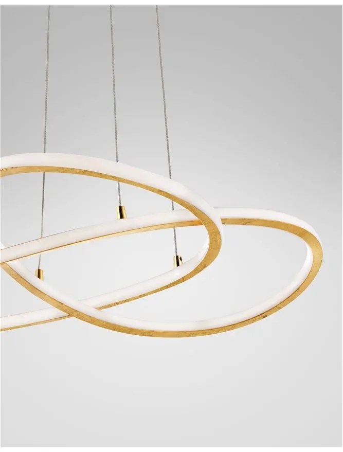 Lustra LED design modern Treccia, auriu