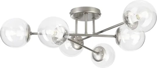 Lustră de tavan aplicată MALENA 6xE14/5W/230V crom mat/clar