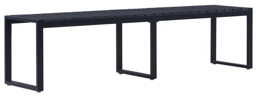 49493 vidaXL Bancă de grădină, negru, 180 cm, placă PS