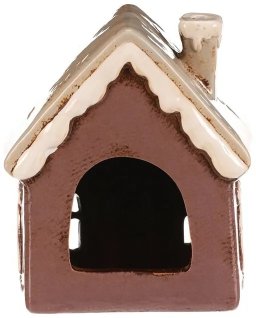 Decorațiuni de Crăciun căsuță din turtă dulceInimă pentru lumânare de ceai, ceramică, violet