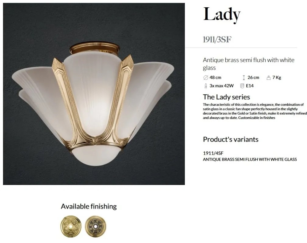 Plafoniera LUX design clasic realizata manual Lady 48cm