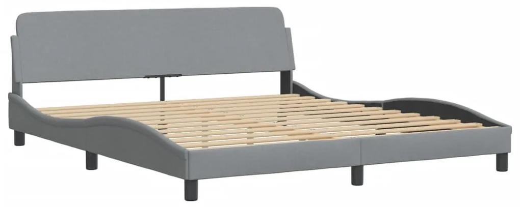 373225 vidaXL Cadru de pat cu tăblie, gri deschis, 180x200 cm, textil