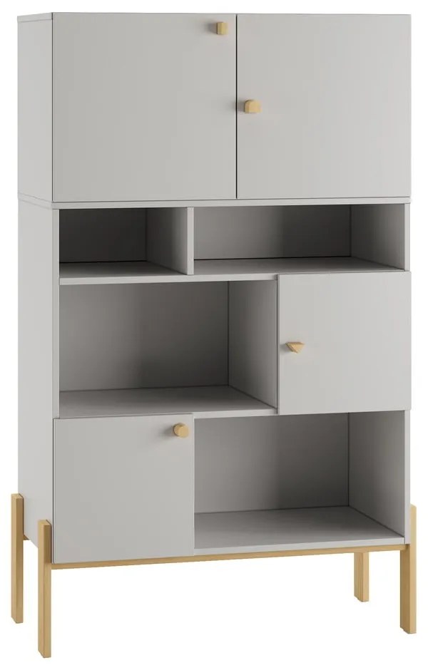 Bibliotecă de copii gri deschis 100x120 cm Cube - Pinio