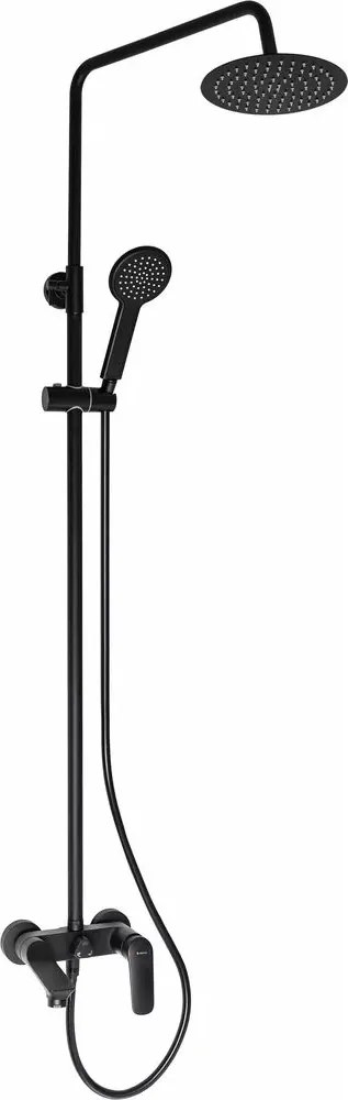 Coloana de dus cu baterie monocomanda negru mat Deante Coriander