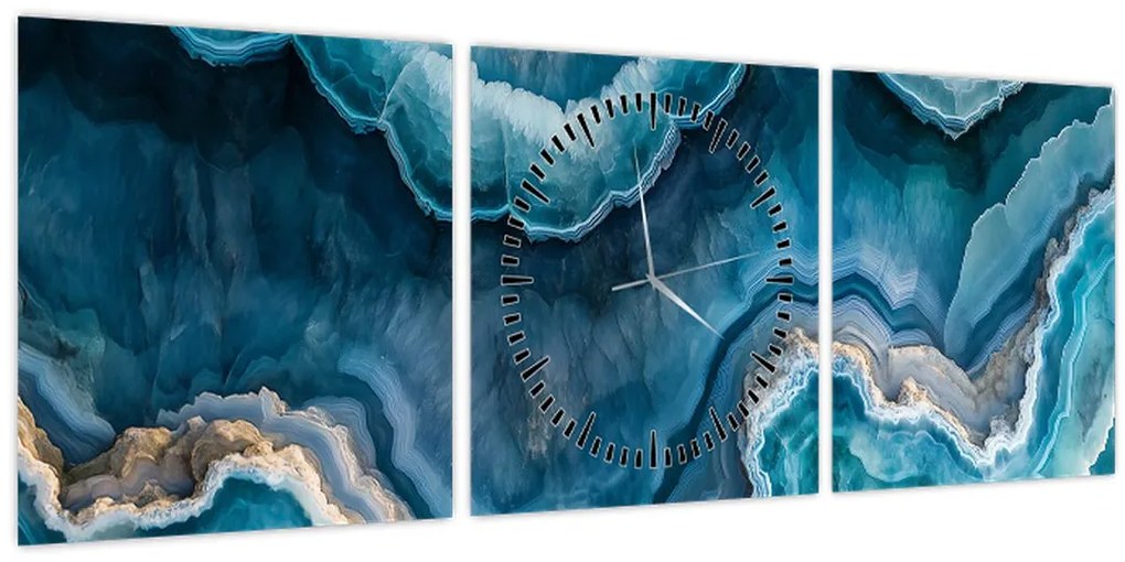 Tablou - Detaliu de acvamarin (cu ceas) (90x30 cm)