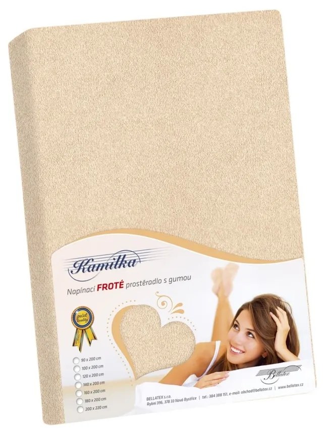 Cearşaf de pat Kamilka, bej, 200 x 220 cm