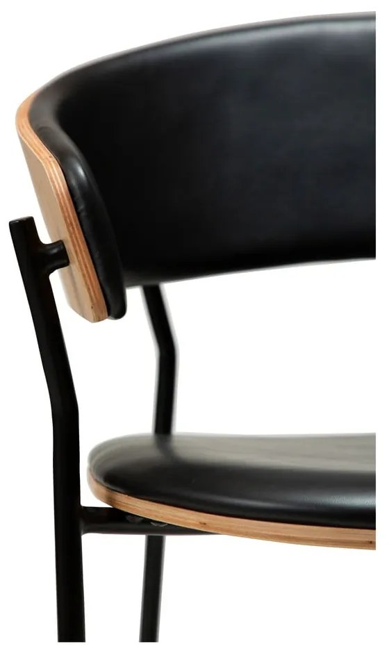 Scaun de sufragerie negru/în culoare naturală deschisă cu cotiere Crib – DAN-FORM Denmark