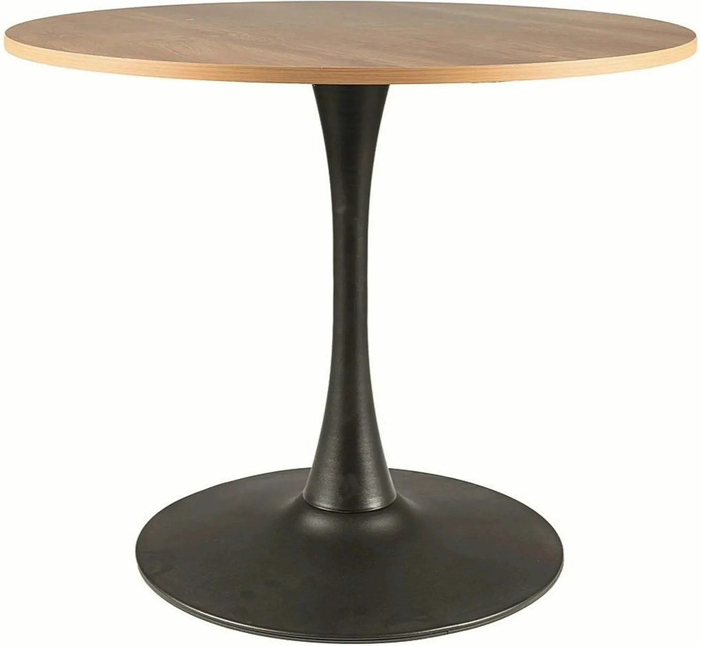 Masa AMADEO II, stejar/negru mat, 90x76 cm