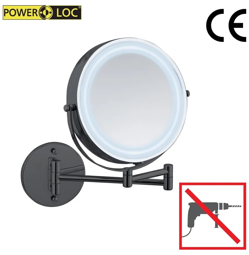 Oglindă cosmetică (mărire 5x) cu led/de mărire ø 25,5 cm Lumi – Wenko