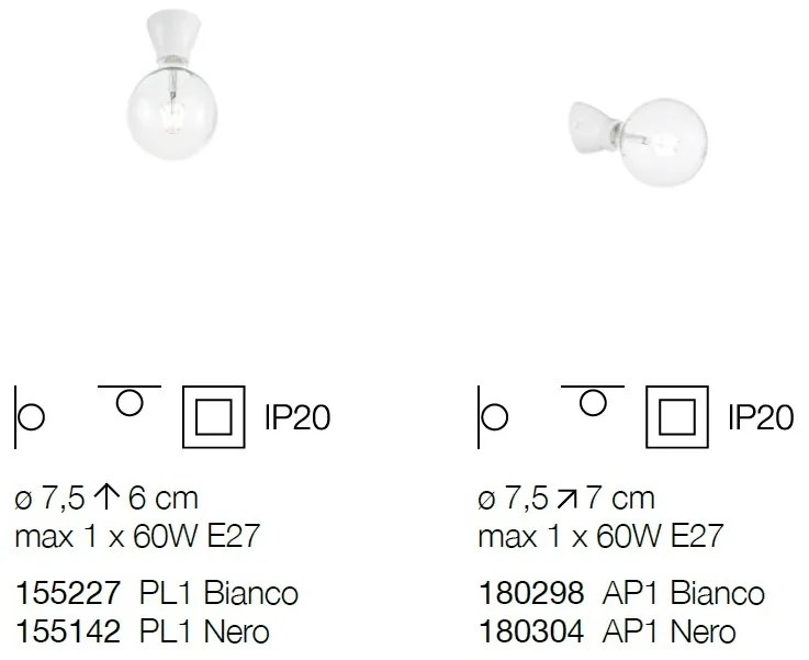 Aplica moderna din ceramica smaltuita WINERY AP1 NERO 180304