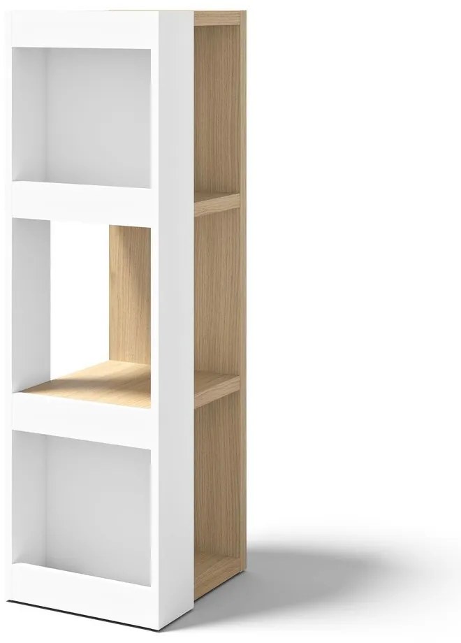 Bibliotecă albă/cu aspect de lemn de stejar 40x114 cm Ella - TemaHome