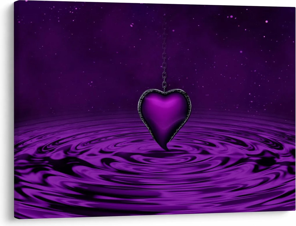 Tablou ci inima violetă (70x50 cm)