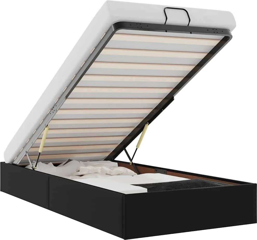 vidaXL Cadru de pat otoman fără saltea Negru piele artificială