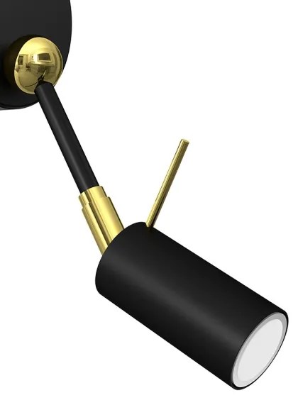 Spot de perete IRIS 1xGU10/MR11/40W/230V negru/auriu