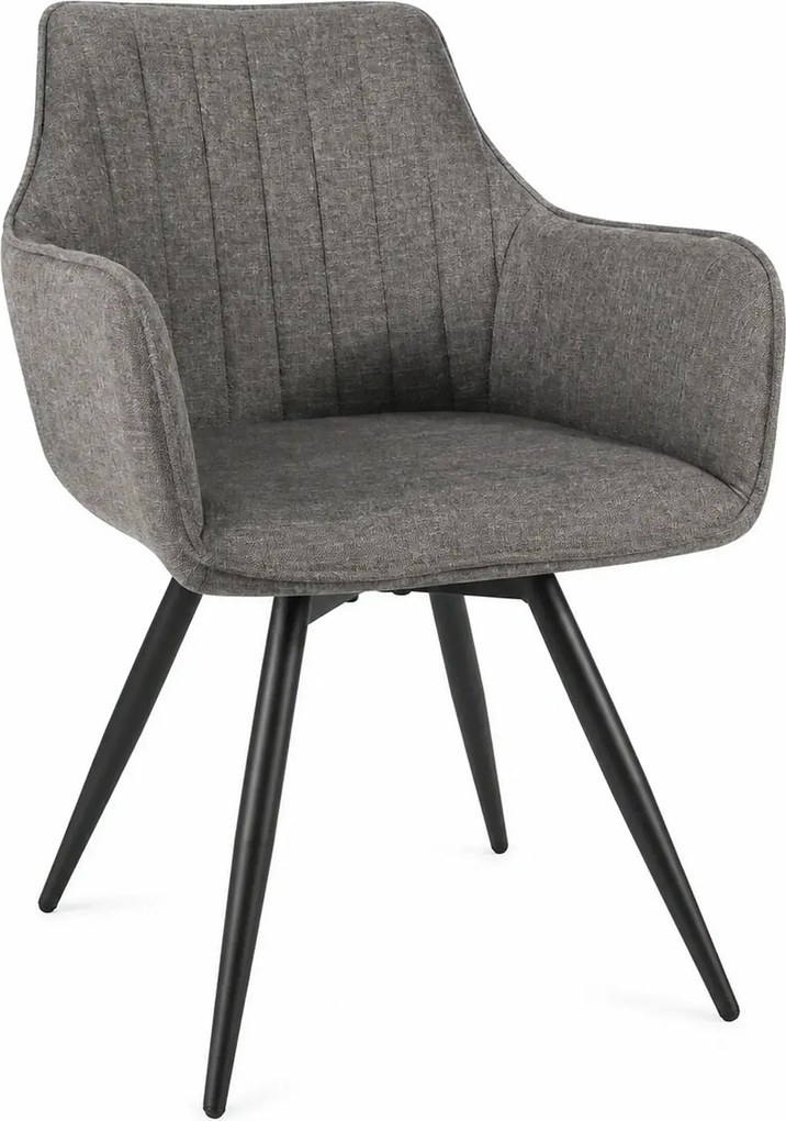 Scaun BALLO, gri inchis/negru, stofa clasica/metal, 56x45x84 cm