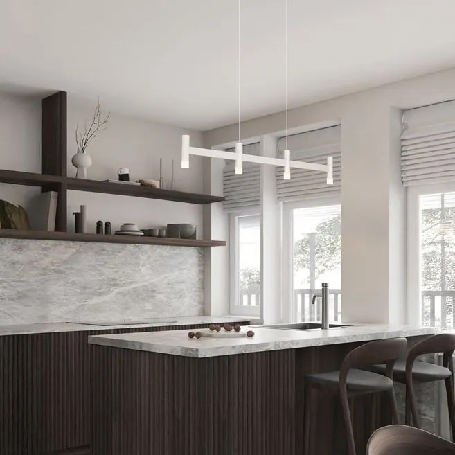 Lustra liniara cu 4 spoturi LED 2700K POETIC alb