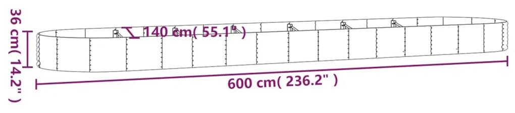 Jardiniera gradina gri 600x140x36 cm otel vopsit electrostatic 1, Gri, 600 x 140 x 36 cm