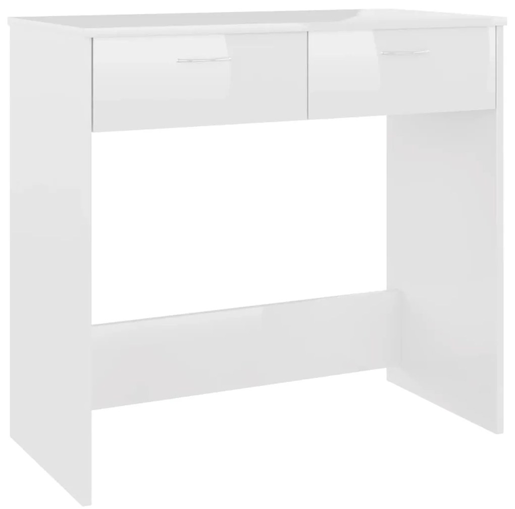 801361 vidaXL Birou, alb extralucios, 80 x 40 x 75 cm, PAL