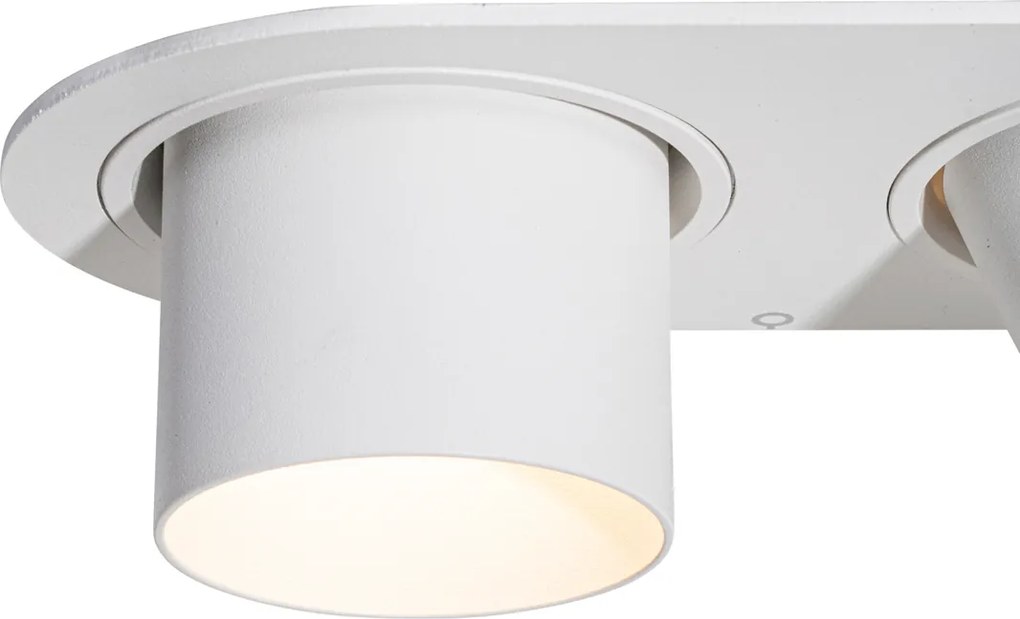 Set de 6 spoturi încastrate albe cu 2 lumini GU10 de 50 mm - Installa