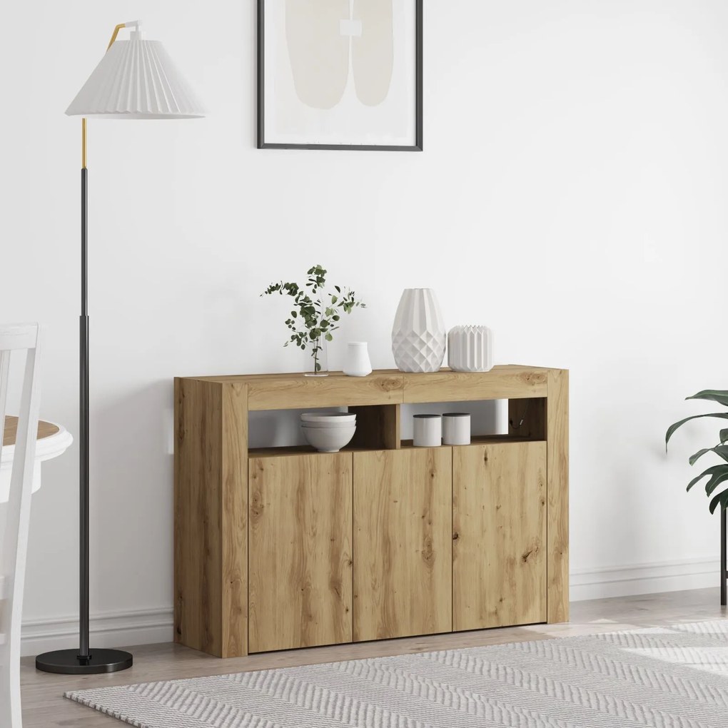 vidaXL Bufet stejar artizanal 116 x 30 x 75 cm Lemn compozit