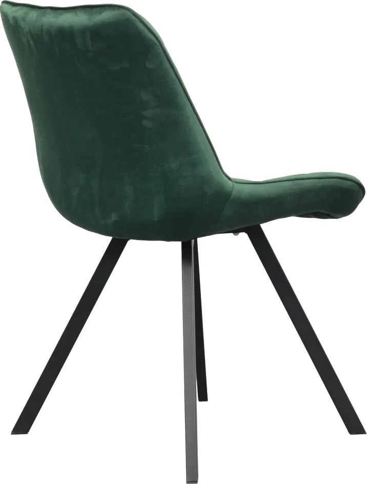 Scaun de luat masa, ţesătură Velvet verde închis/negru, SAMIRA