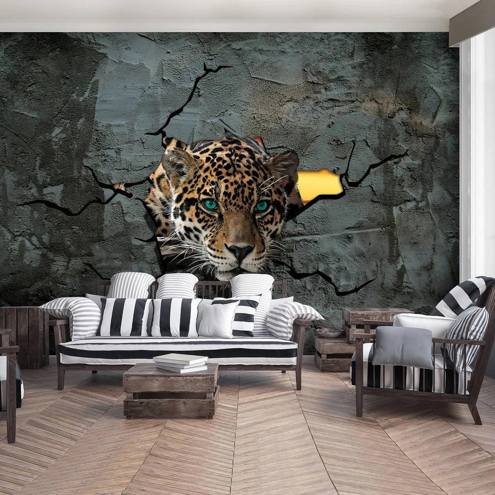 Fototapet - Jaguar după zid (254x184 cm), în 8 de alte dimensiuni noi