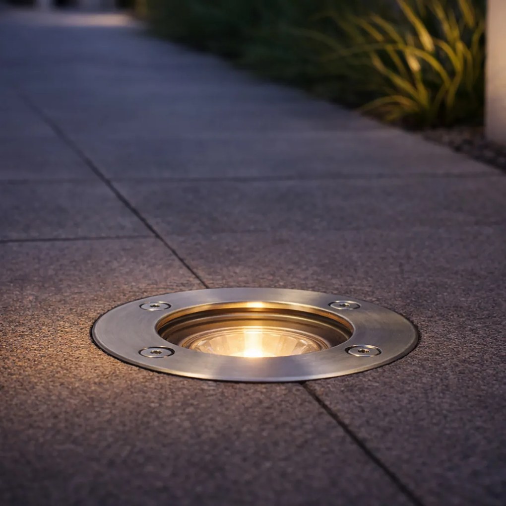 Spot de sol exterior din oțel 11 cm IP67 - Basic Round