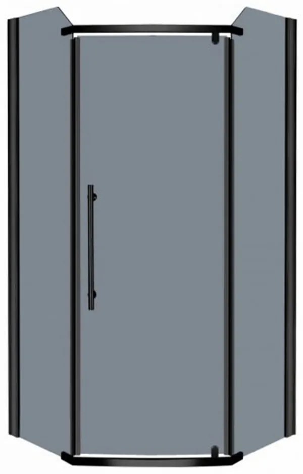 Cabină de duș pătrată Prato fără cădiță 90x90x190cm - profil negru, sticlă grafit