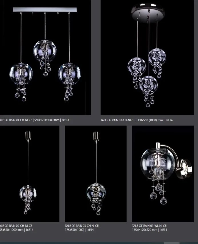 Lustra deosebita design LUX cu 3 pendule TALE OF RAIN 03-CH