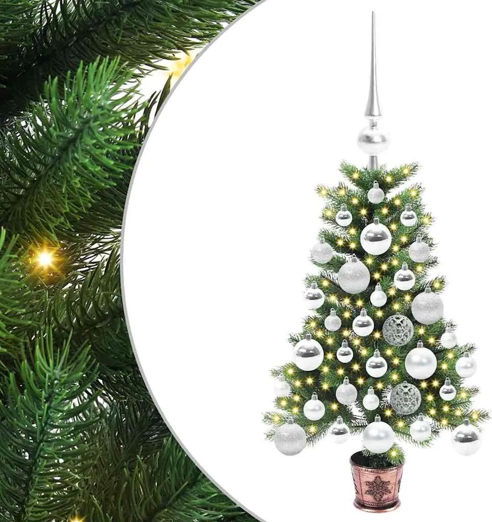 vidaXL Brad de Crăciun cu 150 LED cu suport Verde 65 cm PE