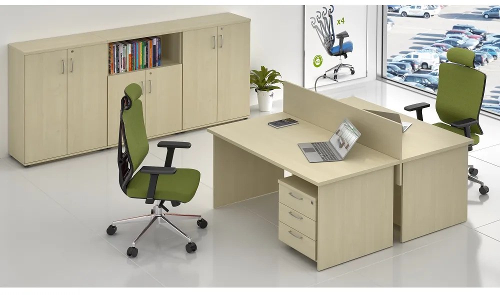 Set mobilier birou Visio 6, paltin