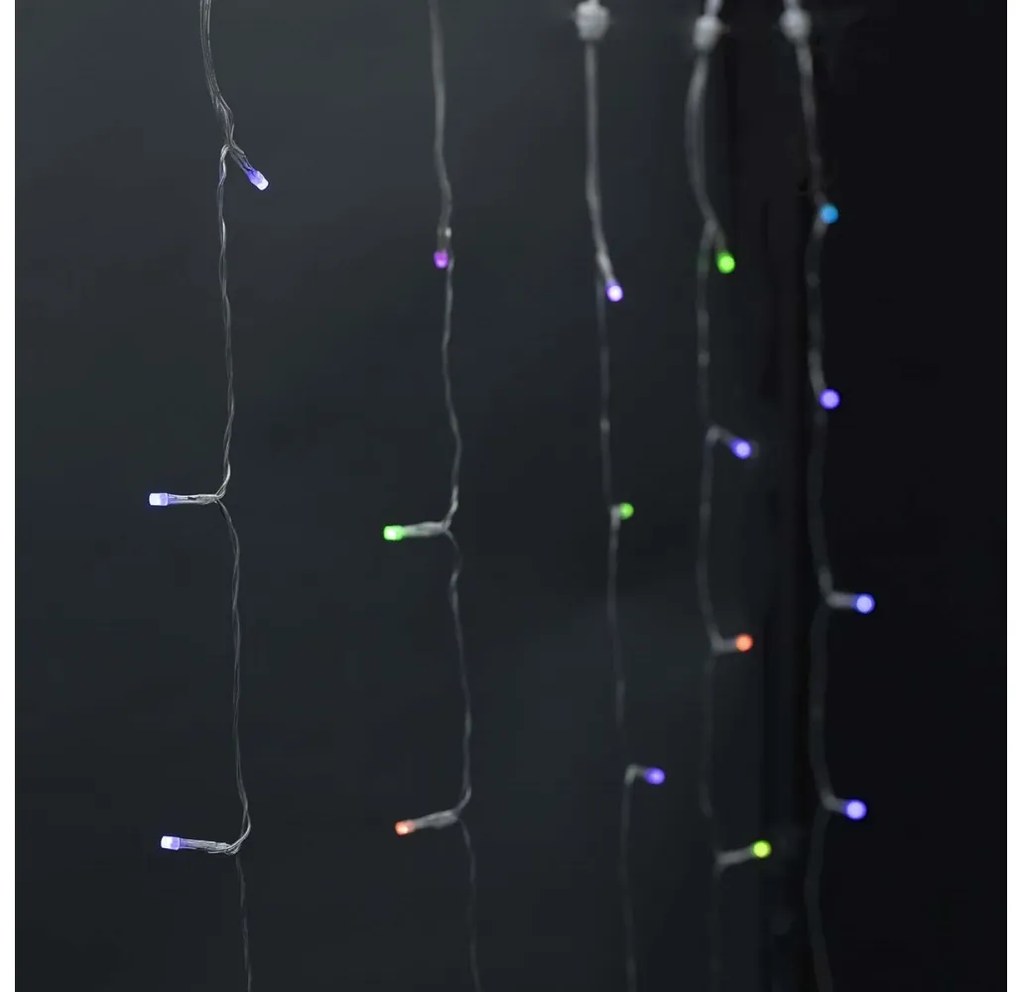 Nedis WIFILXC01C180 - LED RGB perde de Crăciun 180 LED, 7 funcții, 6m, IP65, Wi-