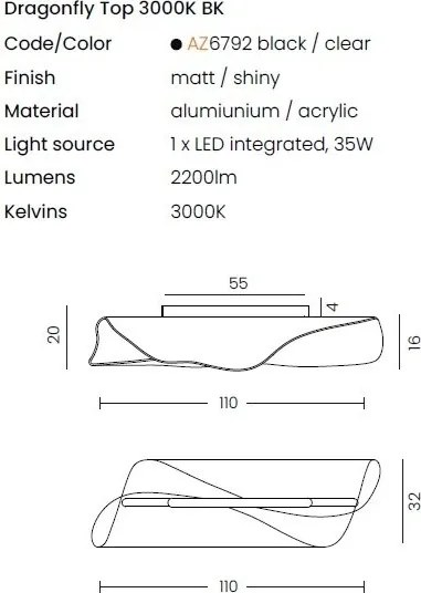 Lustra LED aplicata design modern MANTA