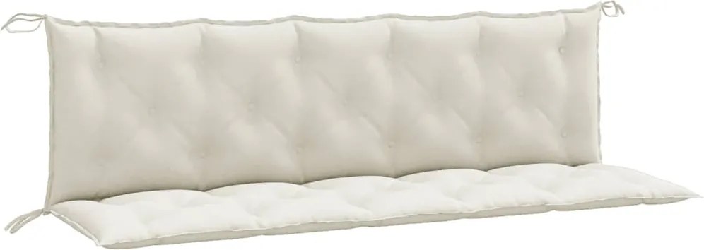 vidaXL Pernă bancă de grădină, 2 buc. melanj crem, 180x50x7 cm, textil