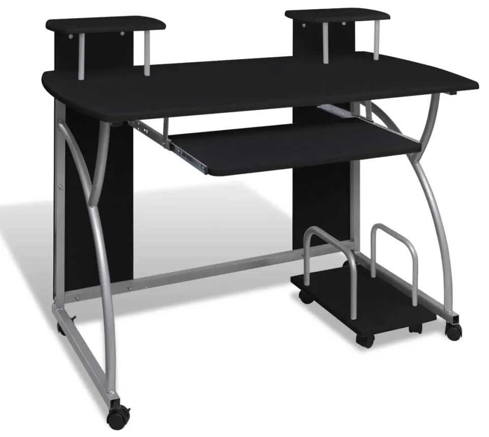 20054 vidaXL Birou mobil pentru computer, Negru