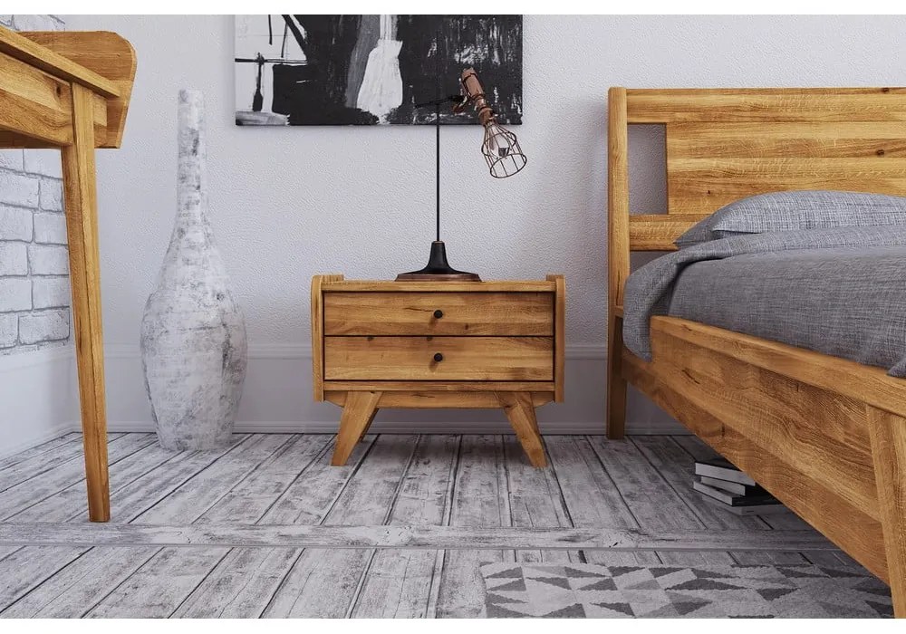 Noptieră din lemn de stejar Retro 1 - The Beds
