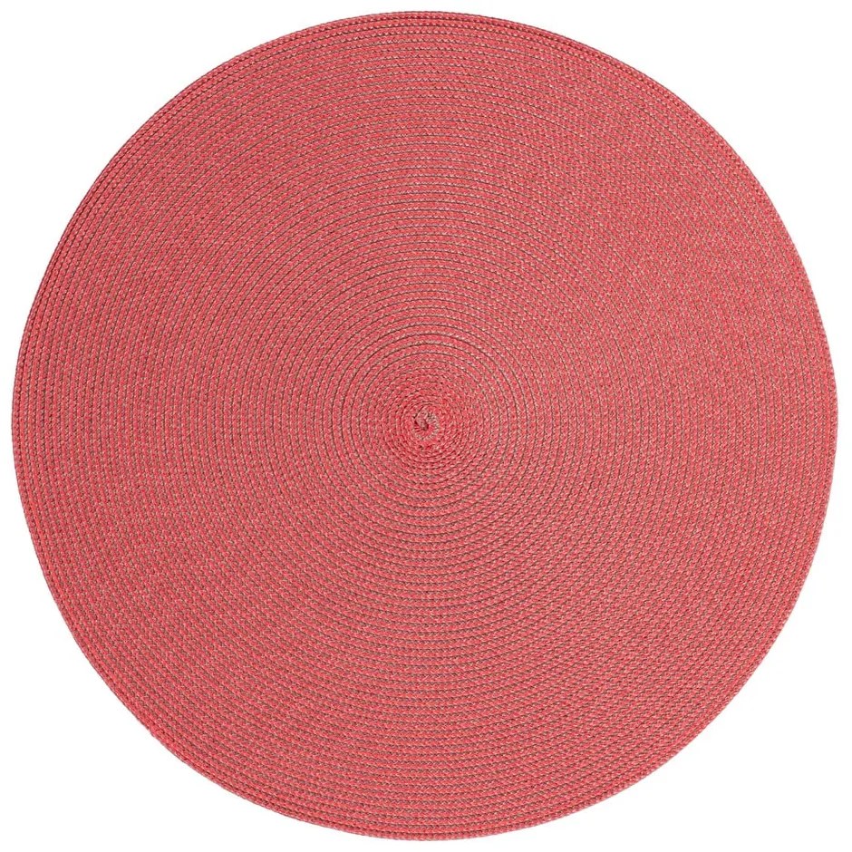 Suport rotund pentru farfurie Zic Zac Round Chambray, ø 38 cm, roșu