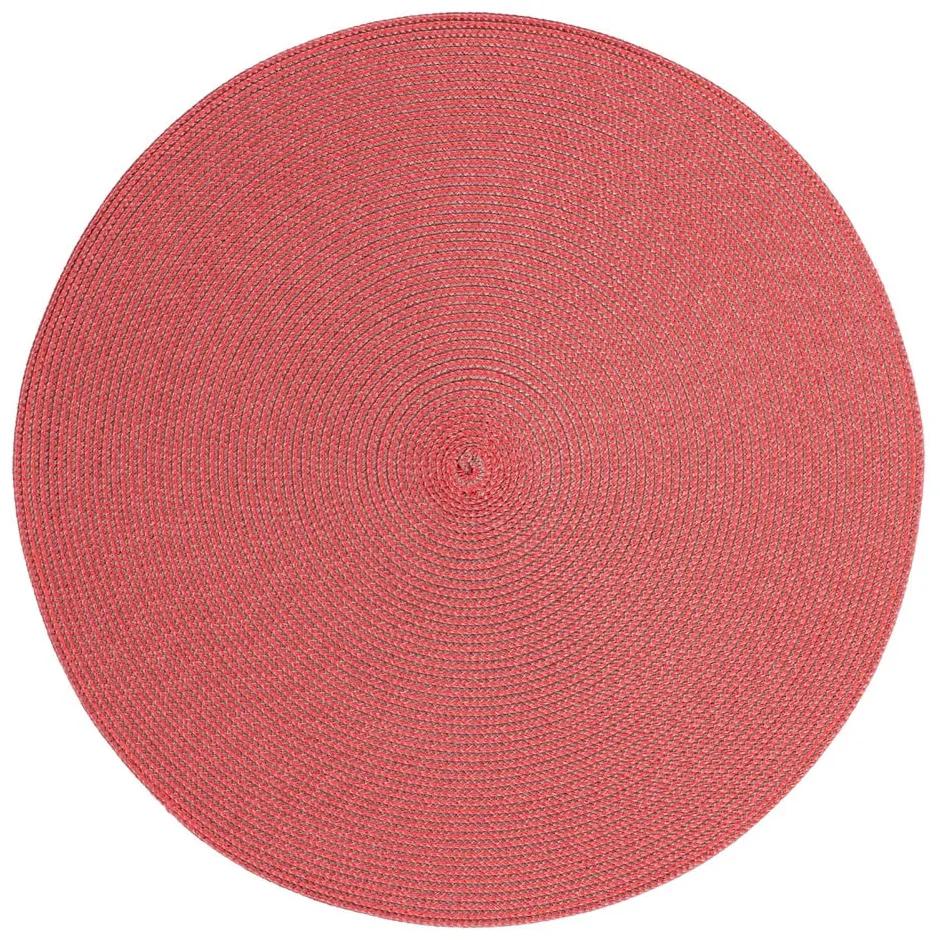 Suport rotund pentru farfurie Zic Zac Round Chambray, ø 38 cm, roșu