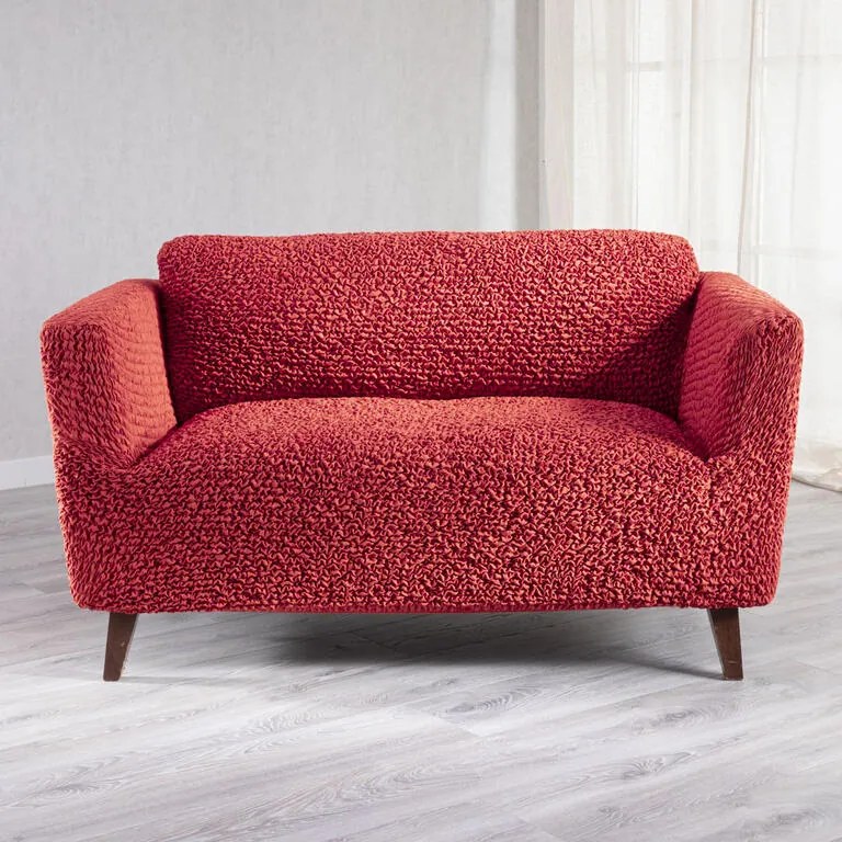 Huse bielastice antibacteriene SANITIZED cărămiziu fotoliu dublu (l. 120 - 160 cm)