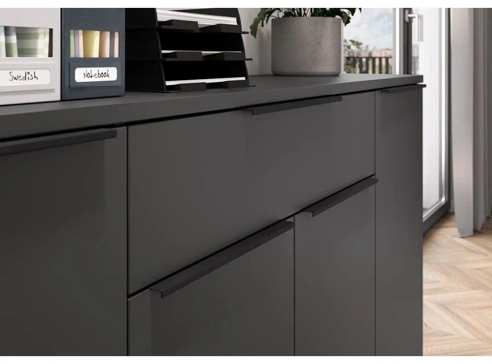 Comodă gri antracit joasă 161x101 cm Mailand – Germania