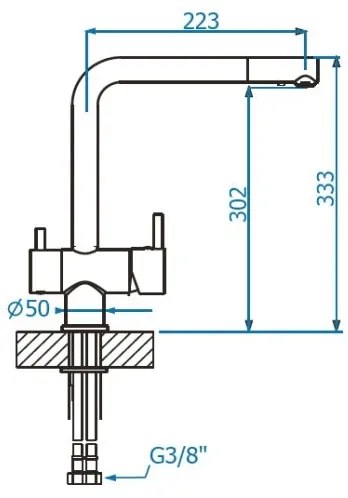 ALVEBaterie de chiuvetă ALVEUS 1139808 AGUILA 33,3 cm negru