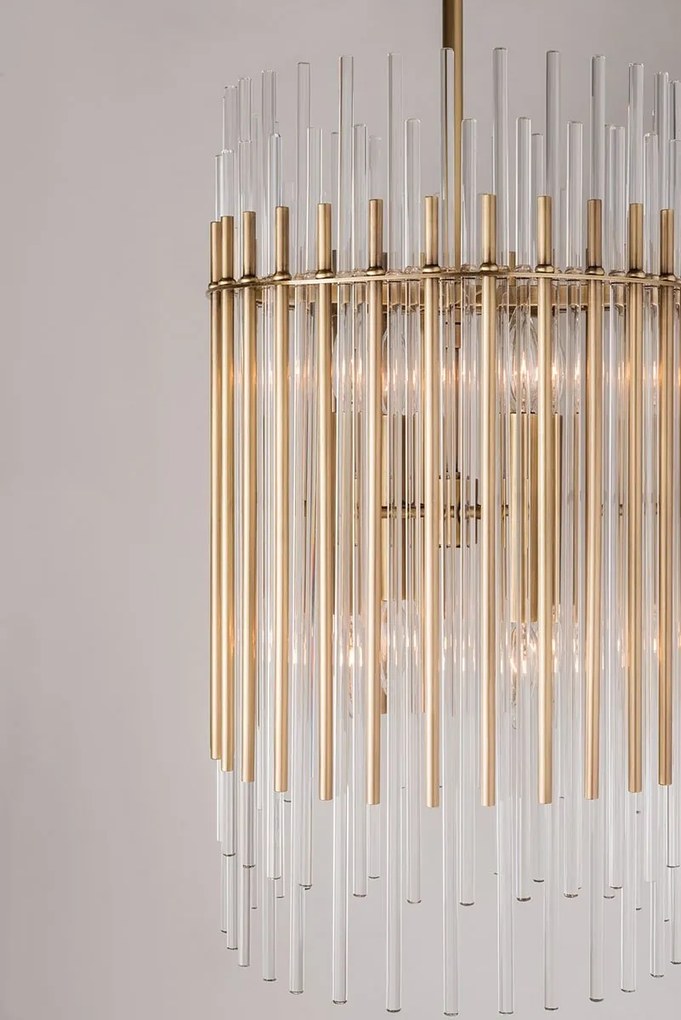 Lustra suspendata LUX, design elegant, WALLIS alama antichizata, cu 8 surse de lumina
