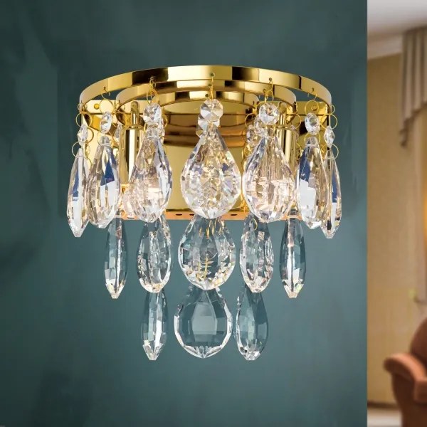 Aplică de cristal Orion WA 2-1369/2 CELESTE 2xG9/40W/230V auriu