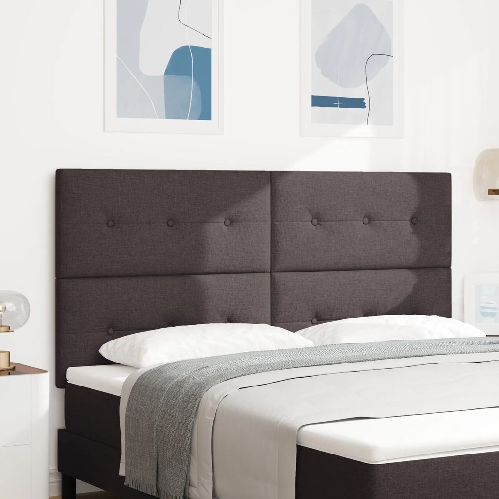 vidaXL Tăblie cap cu headboard Manual Maro închis 180 cm țesătură