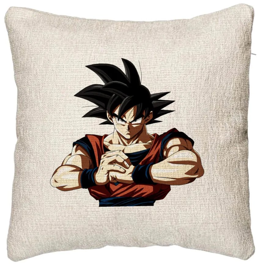 Perna Decorativa Canapea cu Dragonball Goku 2, 40x40 cm, Cu fermoar