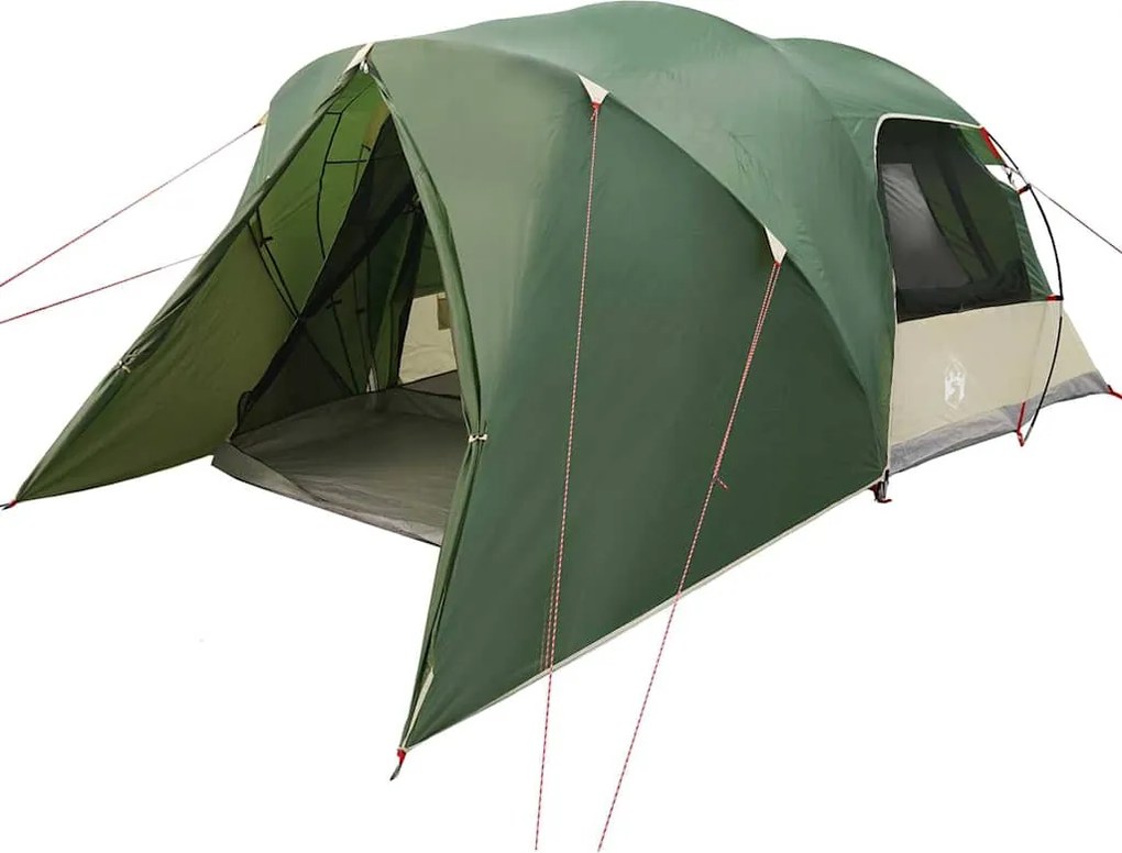 vidaXL Cort cu dome pentru 4 persoane Verde 455 x 252 x 178 cm